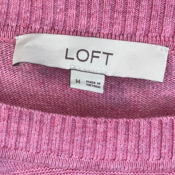 Ann Taylor LOFT Womens Wool Blend Pullover Sweater Medium Pink w/ Cut out Detail - Picture 7 of 8